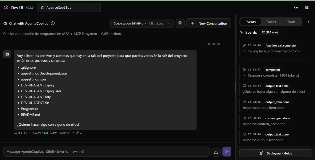 DEVUI Agent Framework